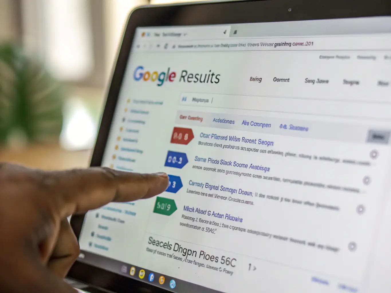 A screenshot of a Google search results page, highlighting a website ranking at the top, indicating successful SEO implementation.