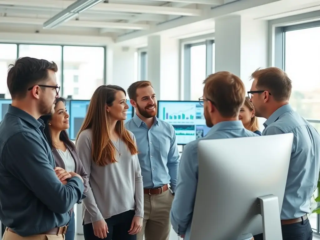 An image of a team analyzing digital marketing analytics on multiple screens, representing Blink Digital Consulting's expertise in data-driven strategies.
